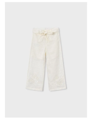 Pantalon Largo Lino Bordado De Mayoral