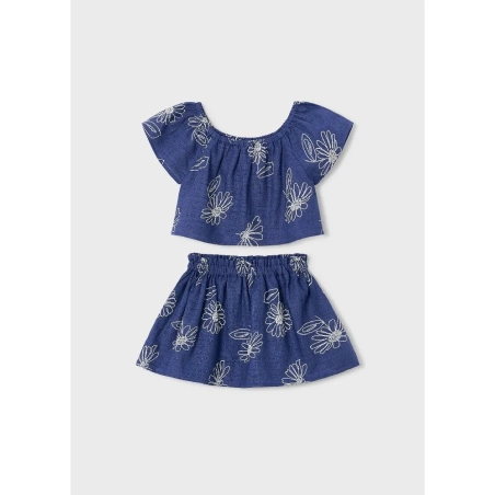 Conjunto Falda Lino Estampado De Mayoral