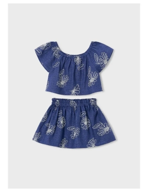 Conjunto Falda Lino Estampado De Mayoral