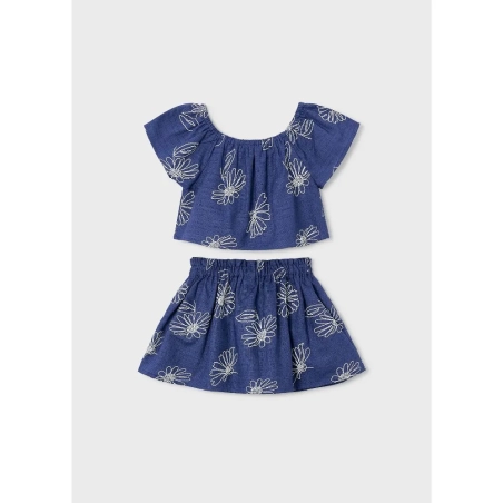 Conjunto Falda Lino Estampado De Mayoral