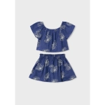 Conjunto Falda Lino Estampado De Mayoral