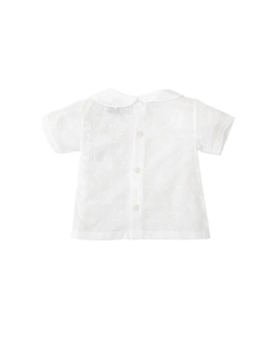 Camisa Plumeti Cuello Bebe Manga Corta De Babidu