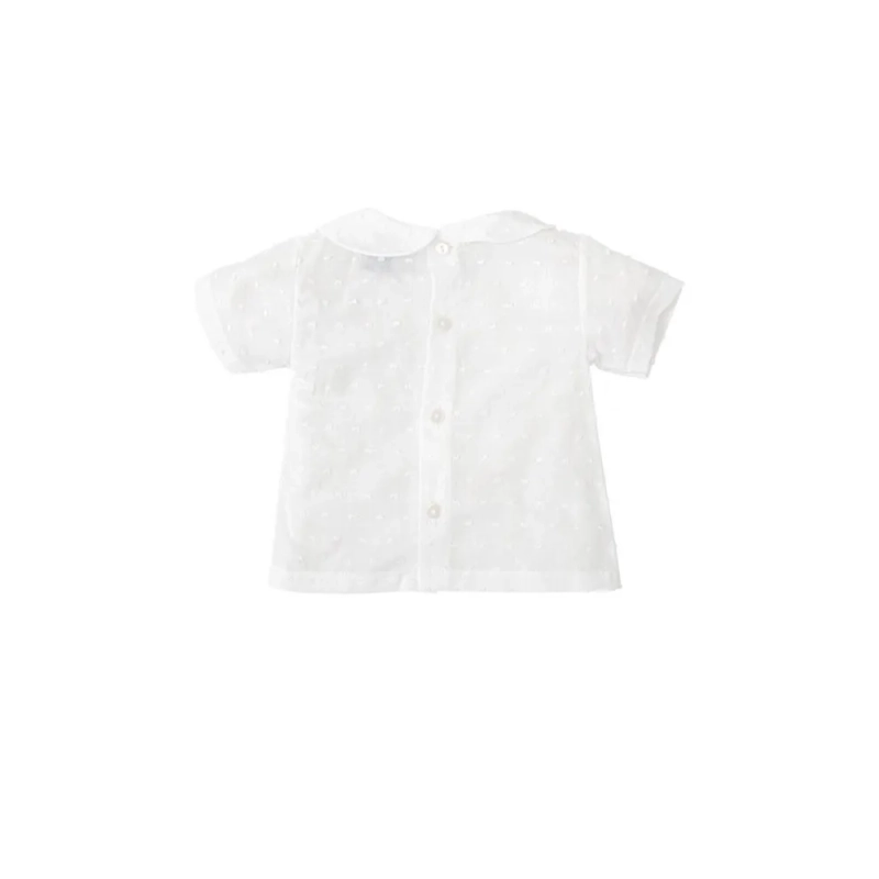 Camisa Plumeti Cuello Bebe Manga Corta De Babidu