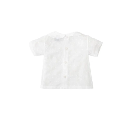 Camisa Plumeti Cuello Bebe Manga Corta De Babidu
