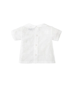 Camisa Plumeti Cuello Bebe Manga Corta De Babidu