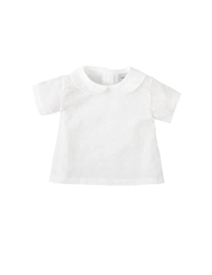 Camisa Plumeti Cuello Bebe Manga Corta De Babidu