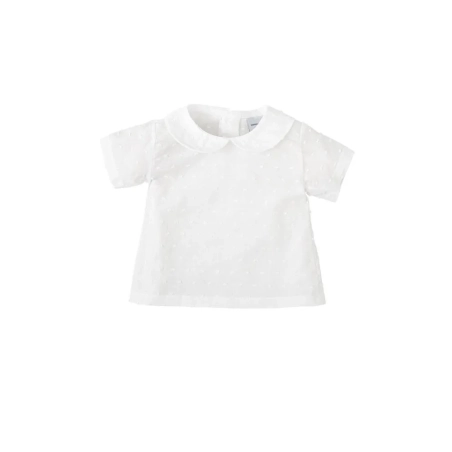 Camisa Plumeti Cuello Bebe Manga Corta De Babidu