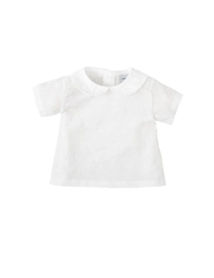 Camisa Plumeti Cuello Bebe Manga Corta De Babidu