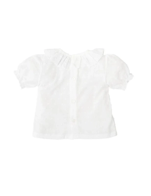 Camisa Plumeti Cuello Volante Manga Corta De Babidu