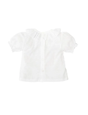 Camisa Plumeti Cuello Volante Manga Corta De Babidu