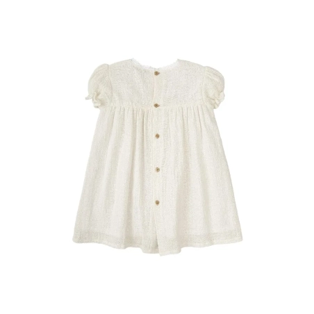 Vestido Manga Corta Bordado Vinculo De Babidu
