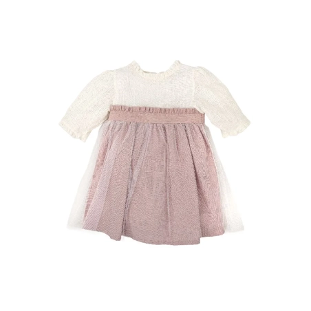 Vestido Media Manga Volante Tul Magia De Babidu
