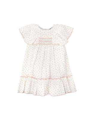 Vestido Nido Abeja Manga Volante Susurro De Babidu