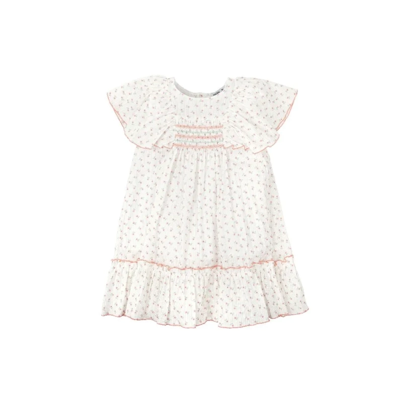 Vestido Nido Abeja Manga Volante Susurro De Babidu Vestido Nido Abeja Manga Volante Susurro De Babidu