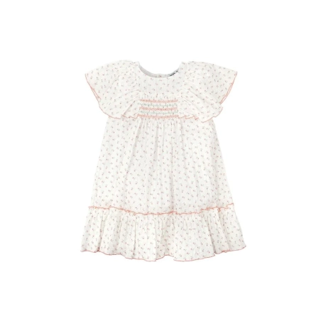 Vestido Nido Abeja Manga Volante Susurro De Babidu