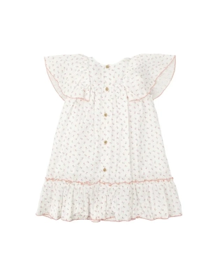 Vestido Nido Abeja Manga Volante Susurro De Babidu