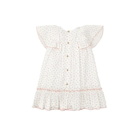 Vestido Nido Abeja Manga Volante Susurro De Babidu
