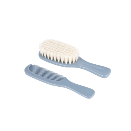 Cepillo y peine con cerdas naturales de Canpol Babies Azul