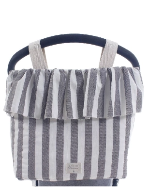 Bolso Talega Volante Raya de Uzturre Gris Oscuro
