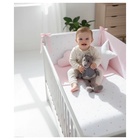 Colcha y Protector de Cuna Bopi de Uzturre Rosa