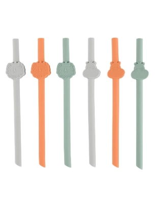 Set 6 pajitas Silicona de Chicco