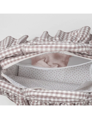 Bolsa Canastilla Praliné Vichy de Walking Mum Moka