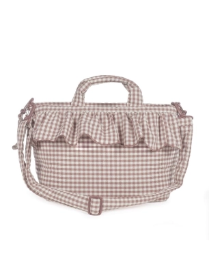 Bolsa Canastilla Praliné Vichy de Walking Mum Moka