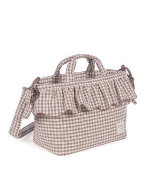 Bolsa Canastilla Praliné Vichy de Walking Mum Moka