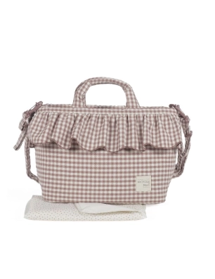 Bolsa Canastilla Praliné Vichy de Walking Mum Moka