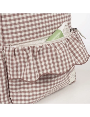 Mochila Praliné Vichy de Walking Mum Moka
