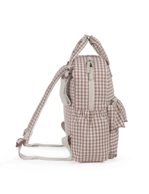 Mochila Praliné Vichy de Walking Mum Moka
