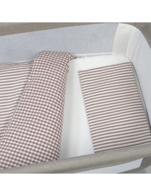 Edredón con sábana y almohada minicuna  Praliné de Walking Mum Moka