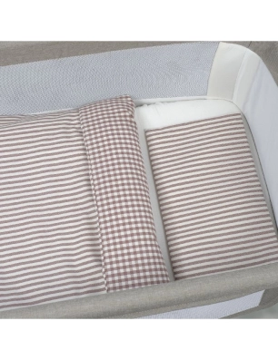 Edredón con sábana y almohada minicuna  Praliné de Walking Mum Moka