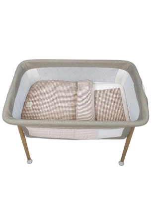 Edredón con sábana y almohada minicuna  Praliné de Walking Mum Moka