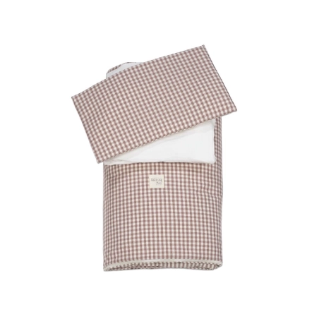 Edredón con sábana y almohada cuna Praliné de Walking Mum Moka
