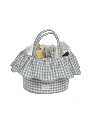 Cesta Organizador Praliné Vichy de Walking Mum Matcha