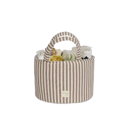 Cesta Organizador Praliné Rayas de Walking Mum Moka