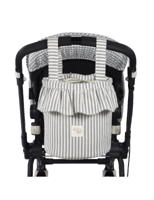 Bolso Bucket Praliné Rayas de Walking Mum Matcha