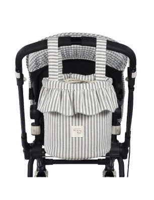 Bolso Bucket Praliné Rayas de Walking Mum Matcha
