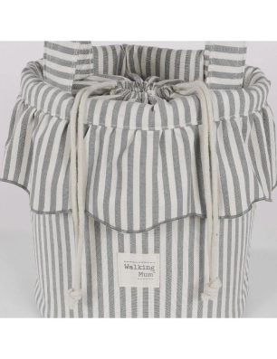Bolso Bucket Praliné Rayas de Walking Mum Matcha