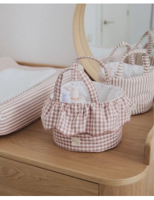 Cesta Organizador Praliné Vichy de Walking Mum Moka