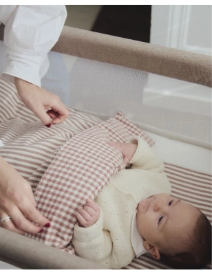 Edredón con sábana y almohada minicuna Praliné de Walking Mum Moka