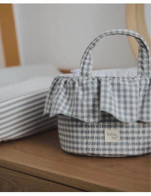 Cesta Organizador Praliné Vichy de Walking Mum Matcha