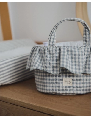 Cesta Organizador Praliné Vichy de Walking Mum Matcha