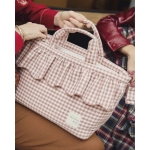 Bolsa Canastilla Praliné Vichy de Walking Mum Moka