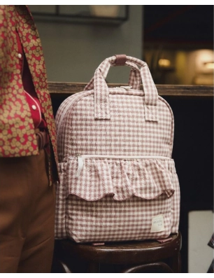 Mochila Praliné Vichy de Walking Mum Moka
