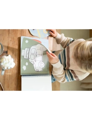 Libro recorta y pinta vehiculos de Little Dutch