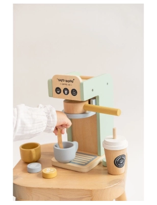 Set cafetera de madera de Saro