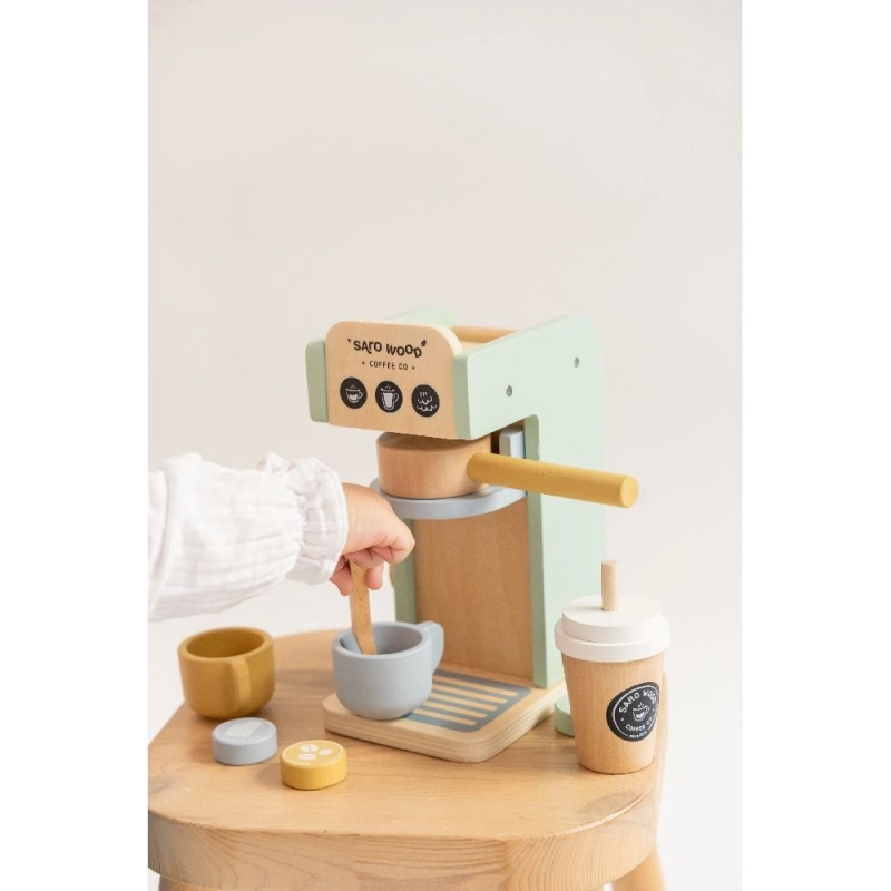 Set cafetera de madera de Saro