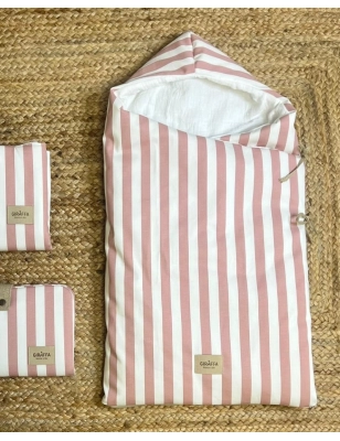 Saco Cuco Capucha Giorgia Bambula de Giraffa Bianca e Blu